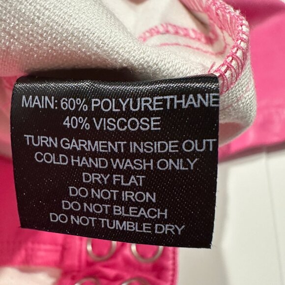 I. AM. GIA Reika Pink Faux Leather Pants XS Flared Mid Waist Y2K - Picture 14 of 15